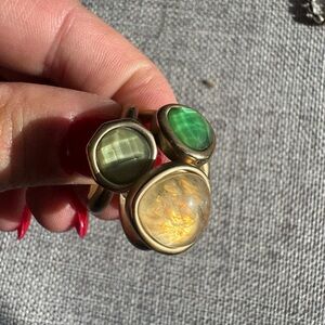 A bundle of 3 vintage Kiam Family gold tone rings